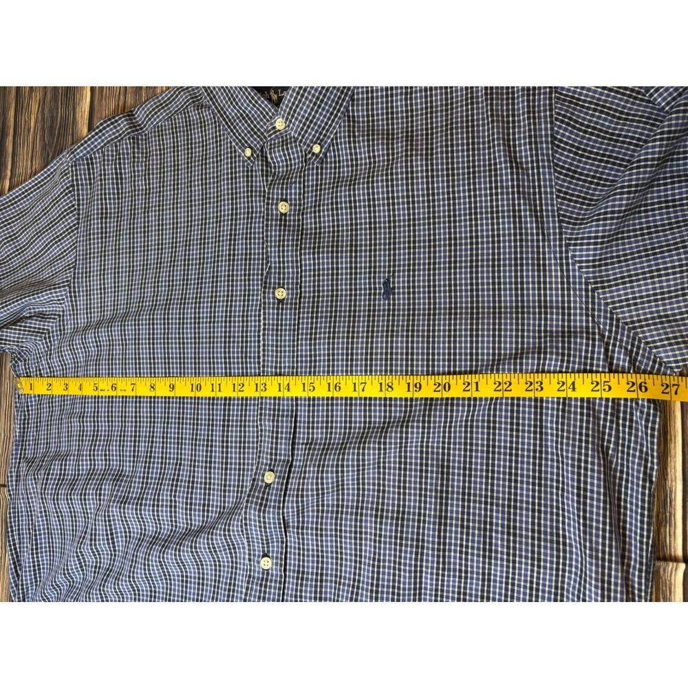 Ralph Lauren Shirt Mens XL Blue Gingham Check Blake Short Sleeve Button Down - Picture 5 of 11